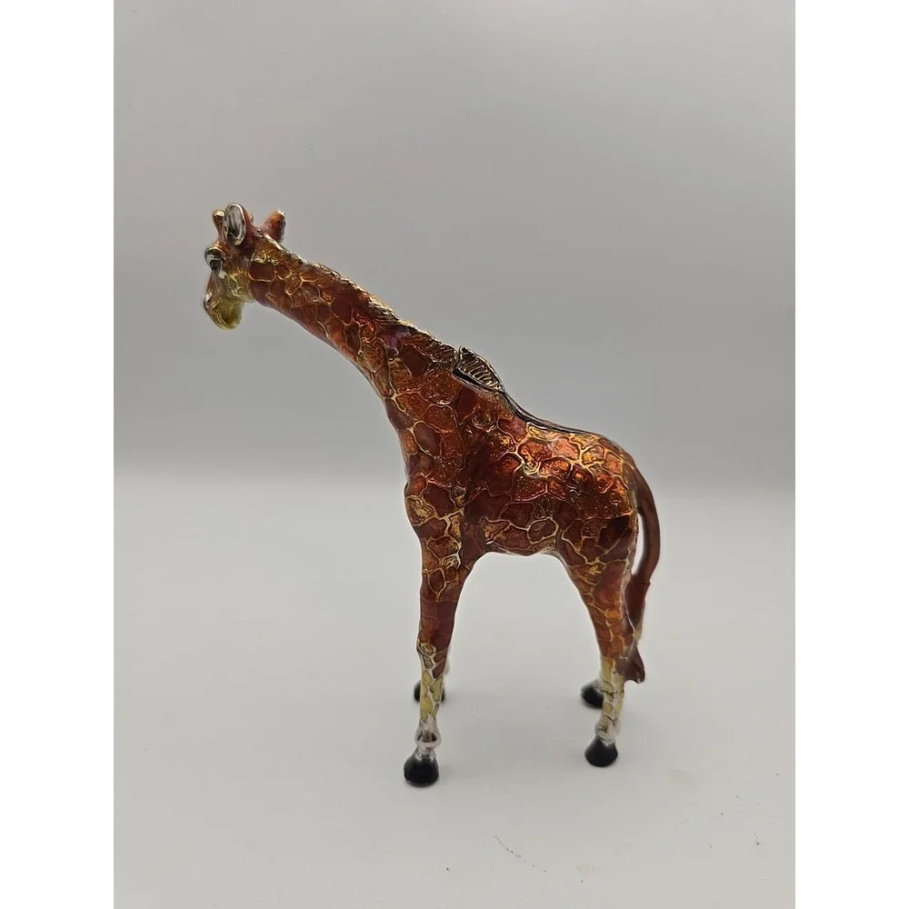 Beautiful Hinged Jeweled  Giraffe  Trinket Box  -  ‎ 5